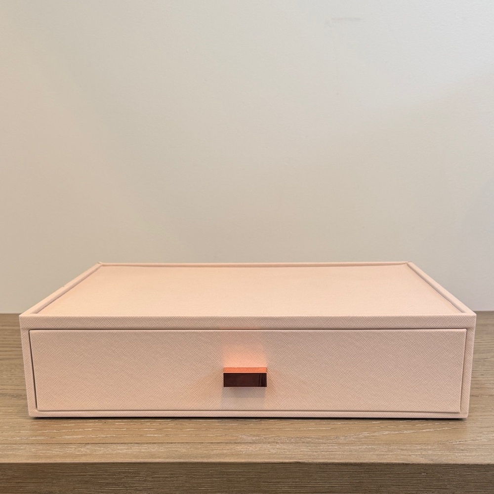 Leather Jewelry Storage Box - Pink & Rose Gold